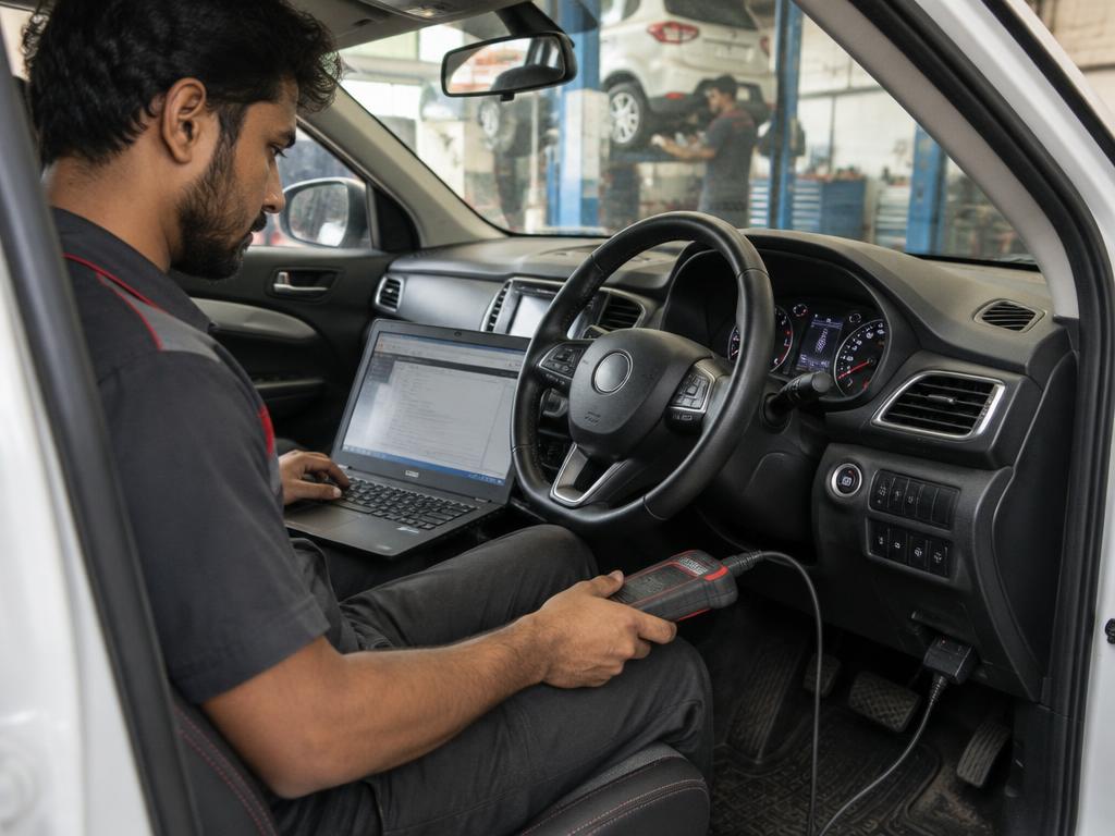 Computer diagnostics on a modern car